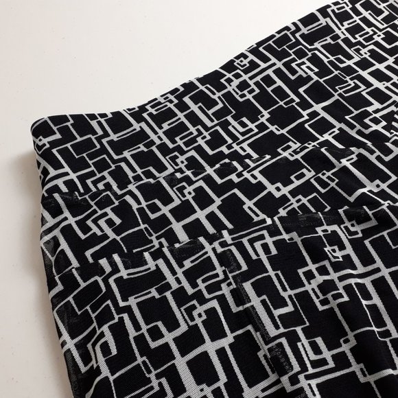 Tribal Black Geo Pattern Handkerchief-trim Midi Skirt - Picture 3 of 13